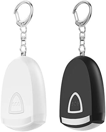 Rechargeable Personal Alarm for Women - Safety Keychain 2 Pack, 130 dB Siren and Strobe Light, for Students, Joggers, Night Workers, Elders, Kids, Women, 4 Pop Color (Aqua&Pink)