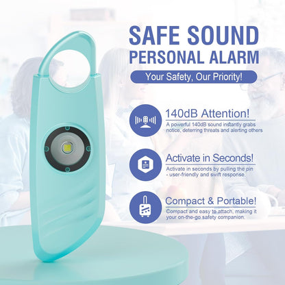 Personal Safety Alarm for Women, 2 Packs 140db Siren, Safe Sound Personal Alarm, Strobe Light and Key Chain, Personal Safety Devices for Women, Men, Children, Elderly