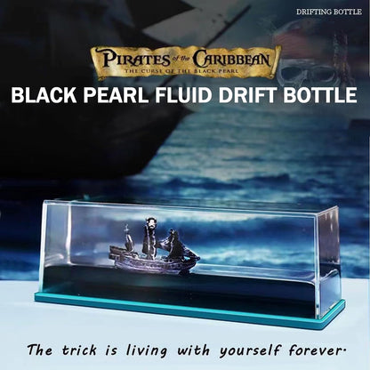 Enthralling Black Pearl Ship in A Bottle - Intricate Pirate Ship Decor - Appealing Cruise Fluid Ship Decoration Ornament - Suitable for a Home Show