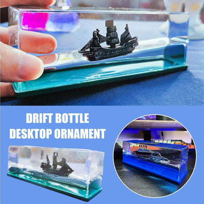 Enthralling Black Pearl Ship in A Bottle - Intricate Pirate Ship Decor - Appealing Cruise Fluid Ship Decoration Ornament - Suitable for a Home Show